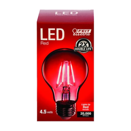 Feit Electric Feit A19 E26 (Medium) Filament LED Bulb Red 30 Watt Equivalence 1 pk A19/TR/LED